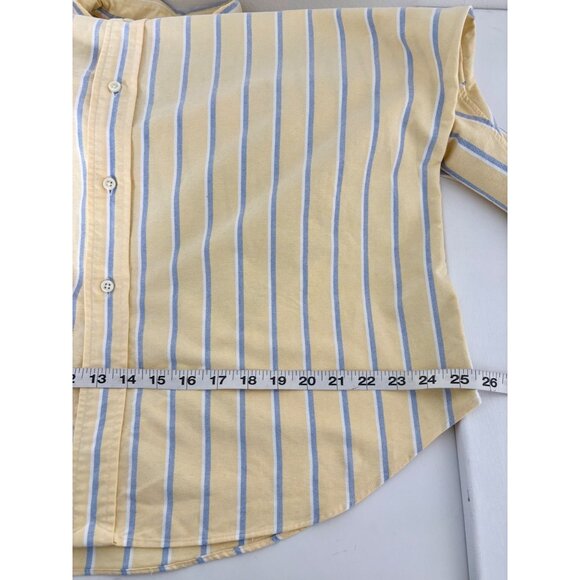 Ralph Lauren Shirt XXL Classic Fit Yellow Blue Stripe Oxford Preppy Old Money - Picture 10 of 16